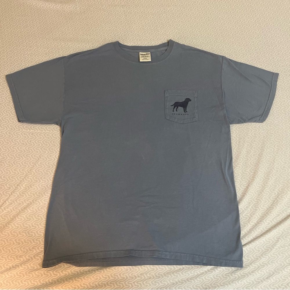 Vintage Snow Mass Dog Comfort Wash T-Shirt - Size: Large - Color: Blue